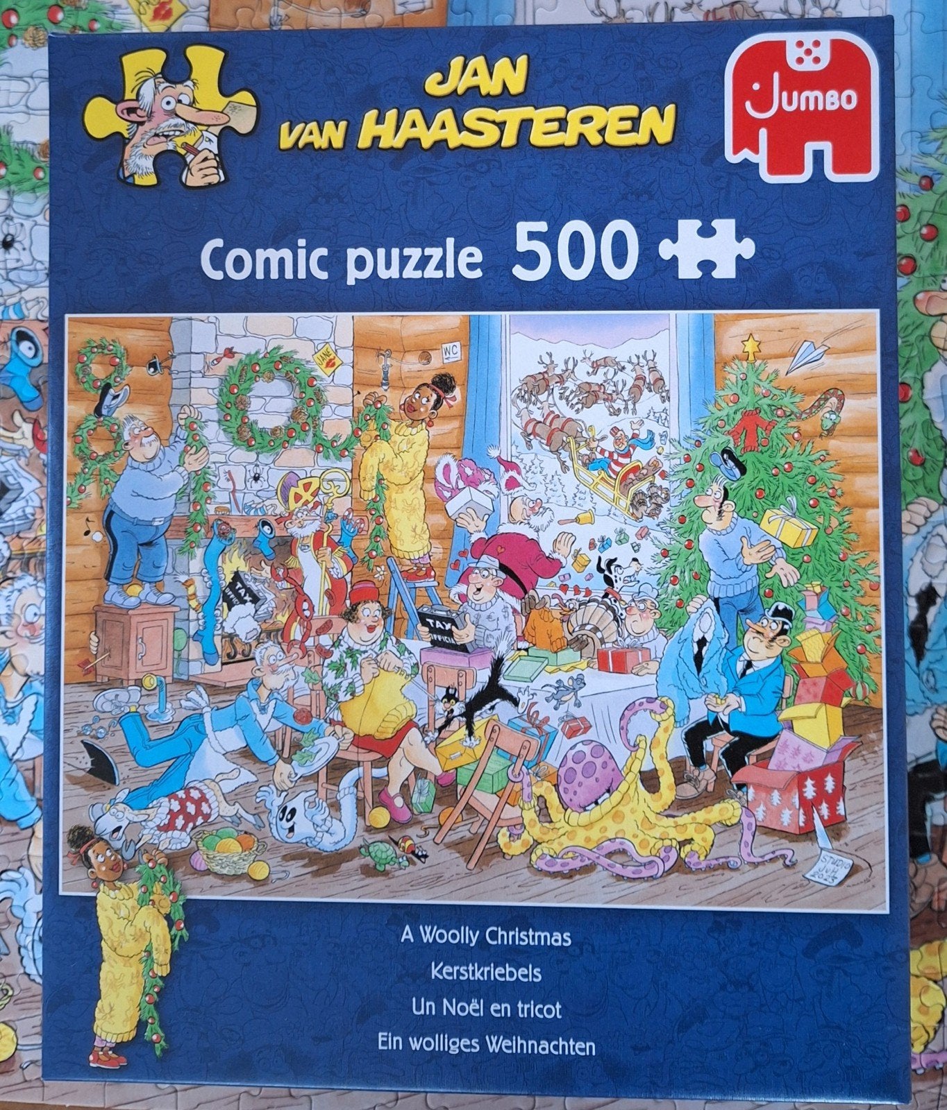puzzel Jan van Haasteren Kerstkriebels 500 stukjes, Ophalen of Verzenden, 500 t/m 1500 stukjes, Zo goed als nieuw, Legpuzzel