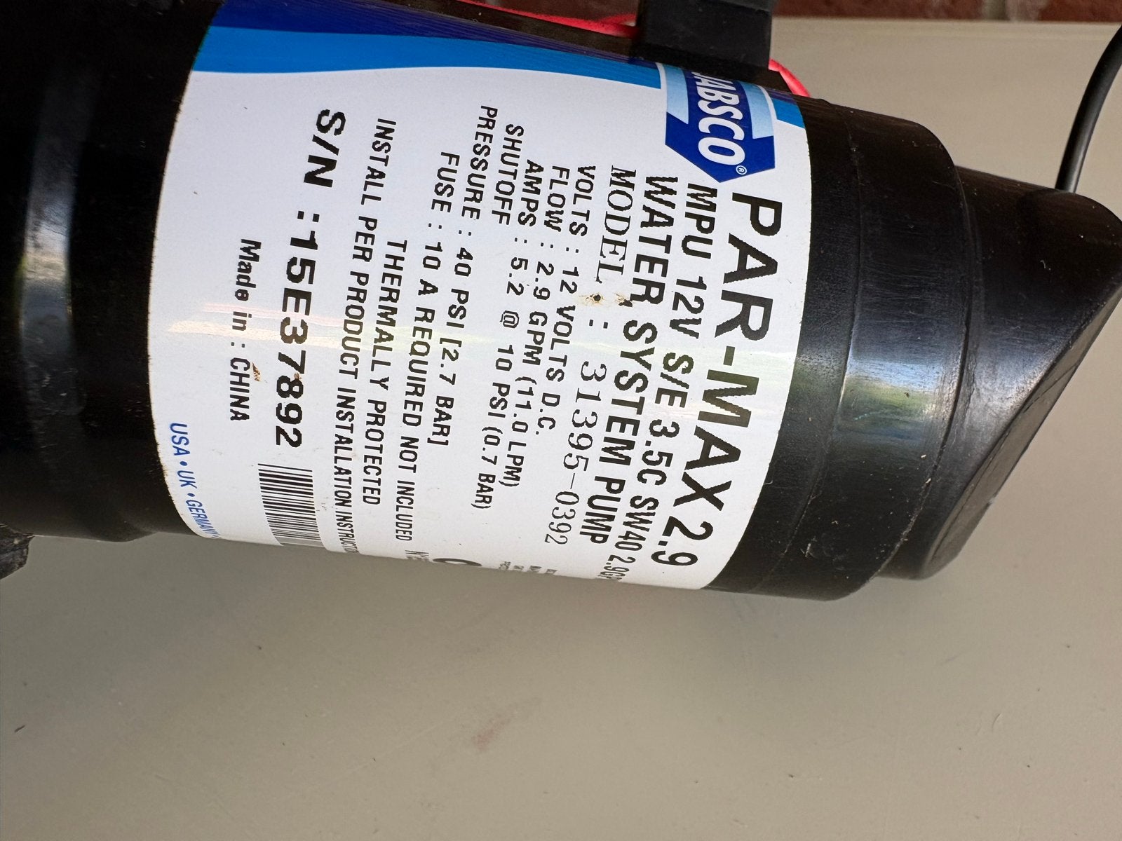 Jabsco Par-Max 2.9 Water System Pomp 12V, Ophalen of Verzenden, Gebruikt, Kombuis en Sanitair