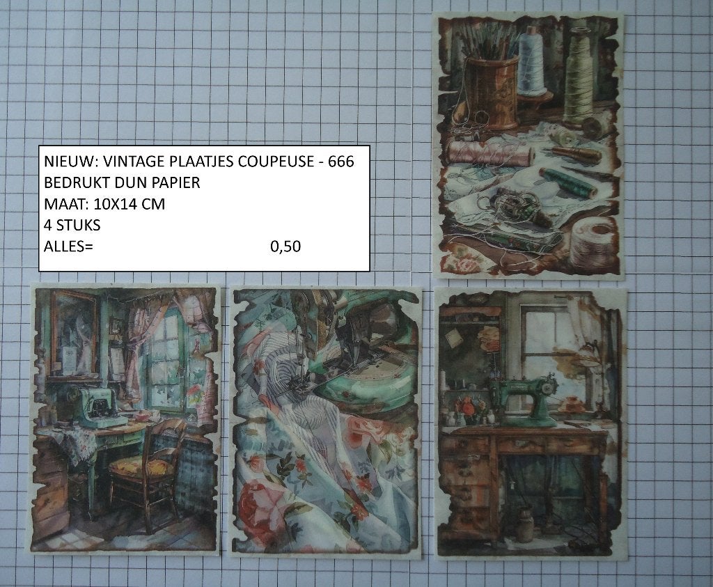 ⚠️nu 0,35: vintage plaatjes coupeuse 666 ( alleen verzenden, Ophalen, Nieuw, Man of Vrouw, Knipvel