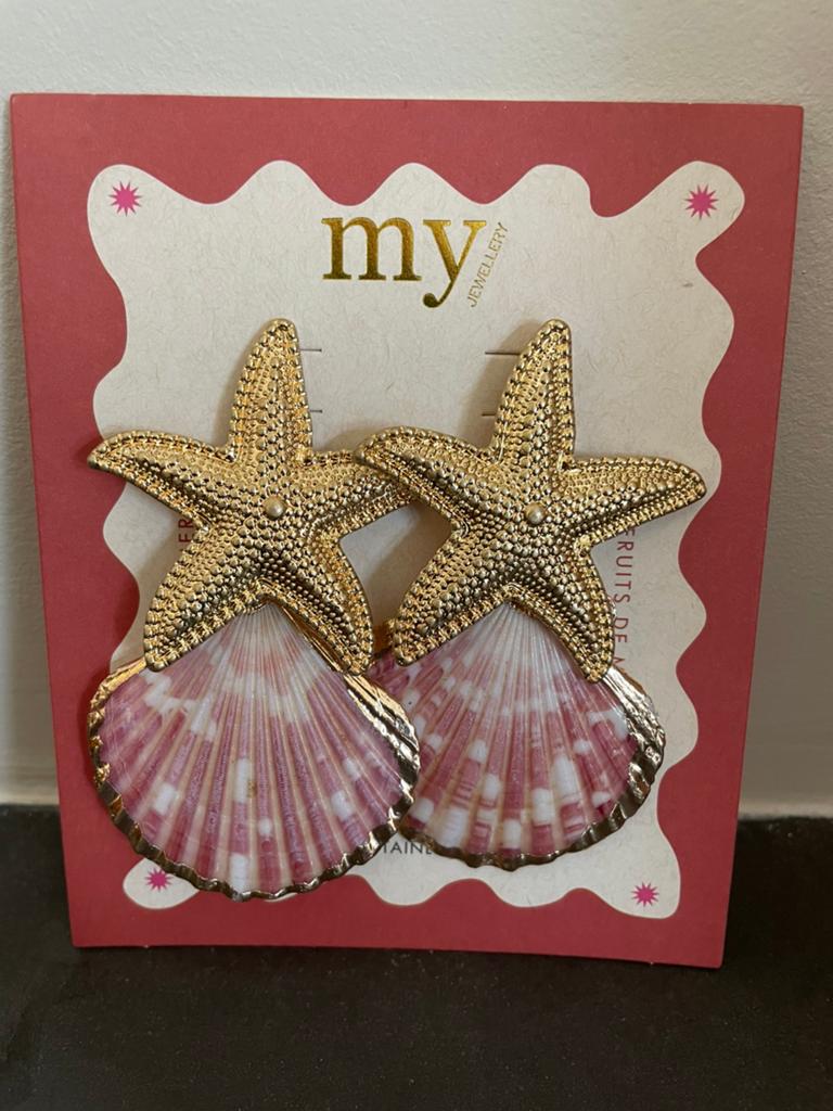 My Jewellery “more with shell and starfish” Oorbellen Nieuw, Overige materialen, Hangers, Nieuw, Ophalen of Verzenden