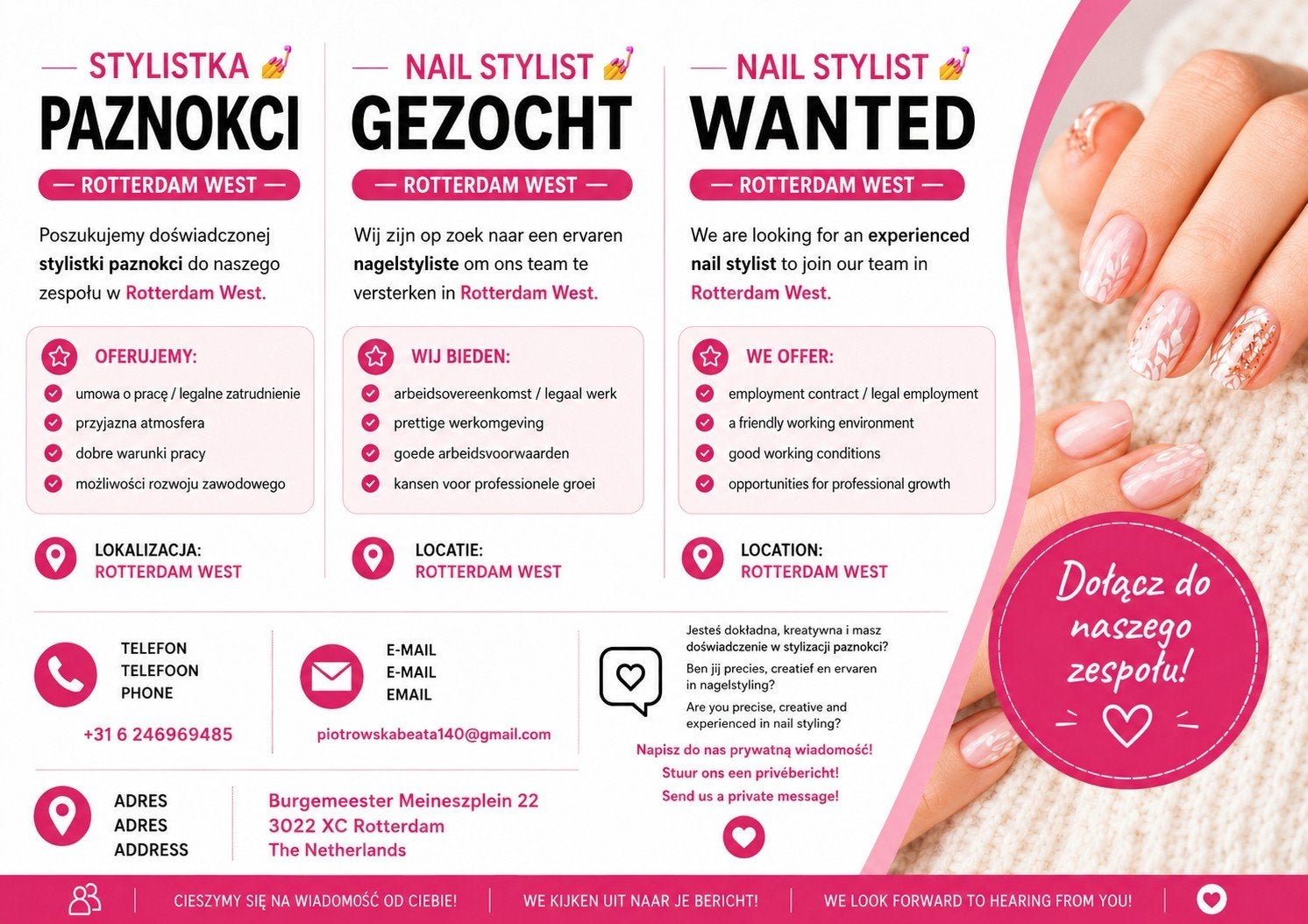 Ik ben opzoek naar nailstaylist, Vacatures, Vacatures | Uiterlijke verzorging, 33 - 40 uur, Overige niveaus, Overige vormen