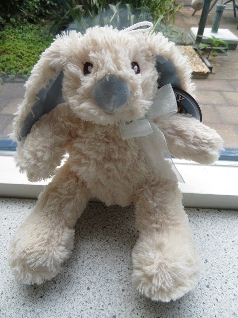 Konijn merk Nicky Toy met blauwe neus pootzolen en binnen-, Ophalen of Verzenden, Middelgroot (20 tot 80 cm), Wit, Wasbaar