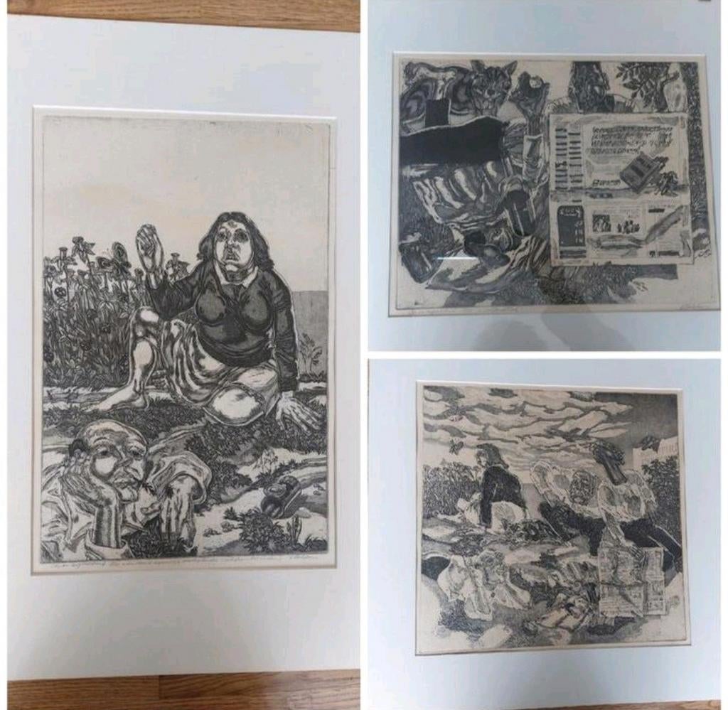 3× ets en aquatint van Jan van Helden, Ophalen