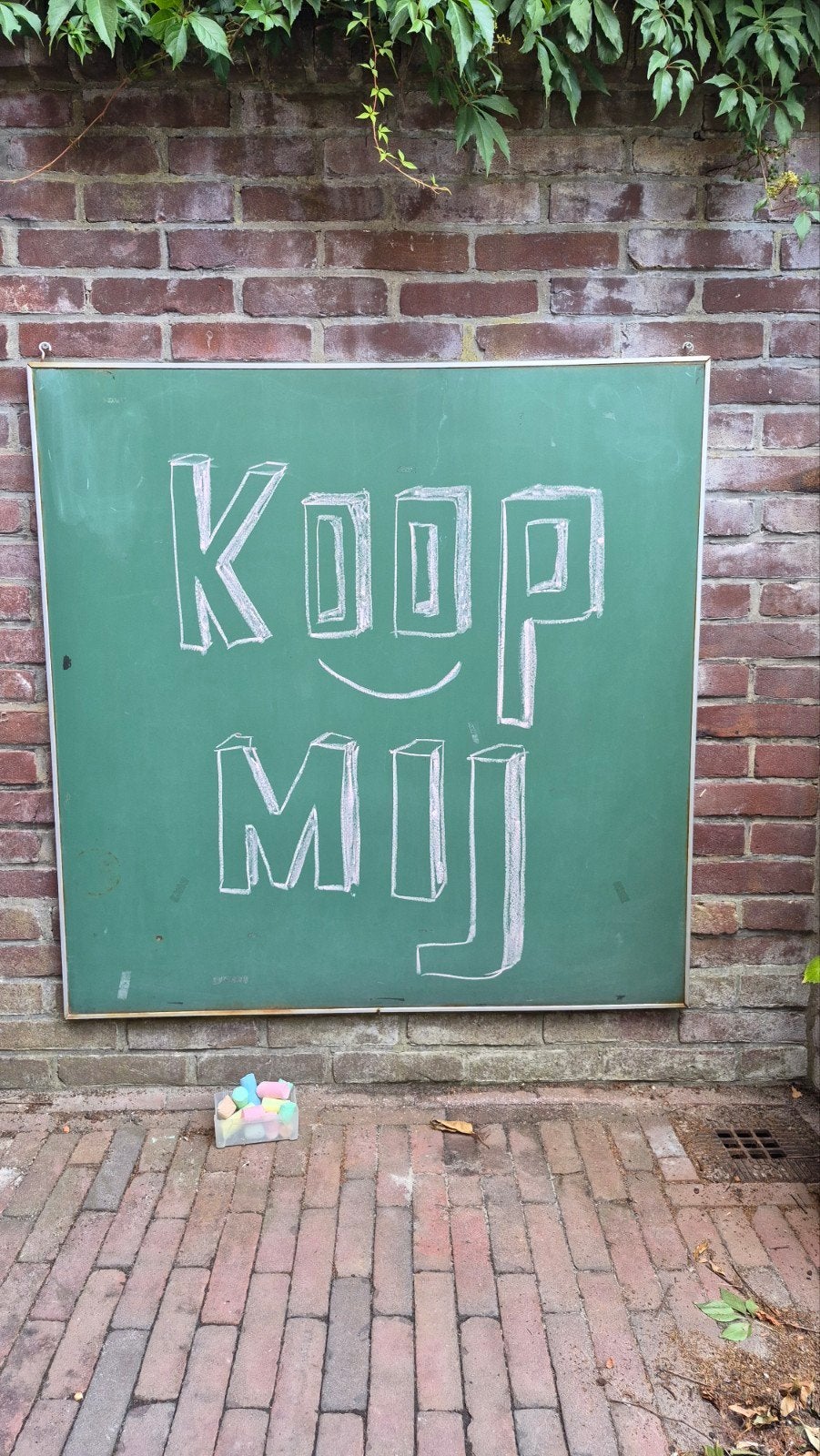 Groot krijtbord voor buiten - 1m x 1m, Ophalen, Gebruikt