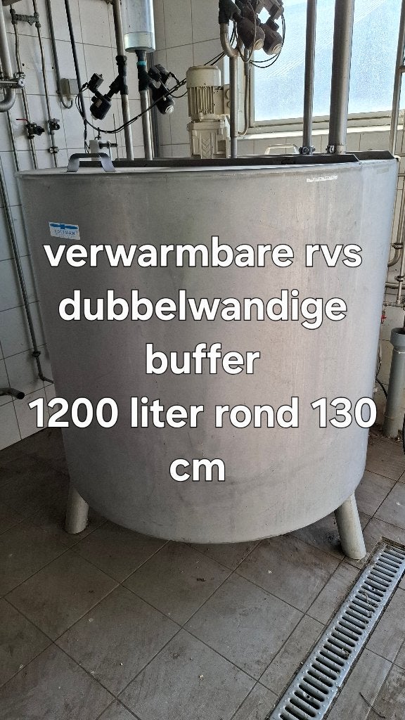 Rvs geïsoleerde buffer 1200 liter, Ophalen, Gebruikt