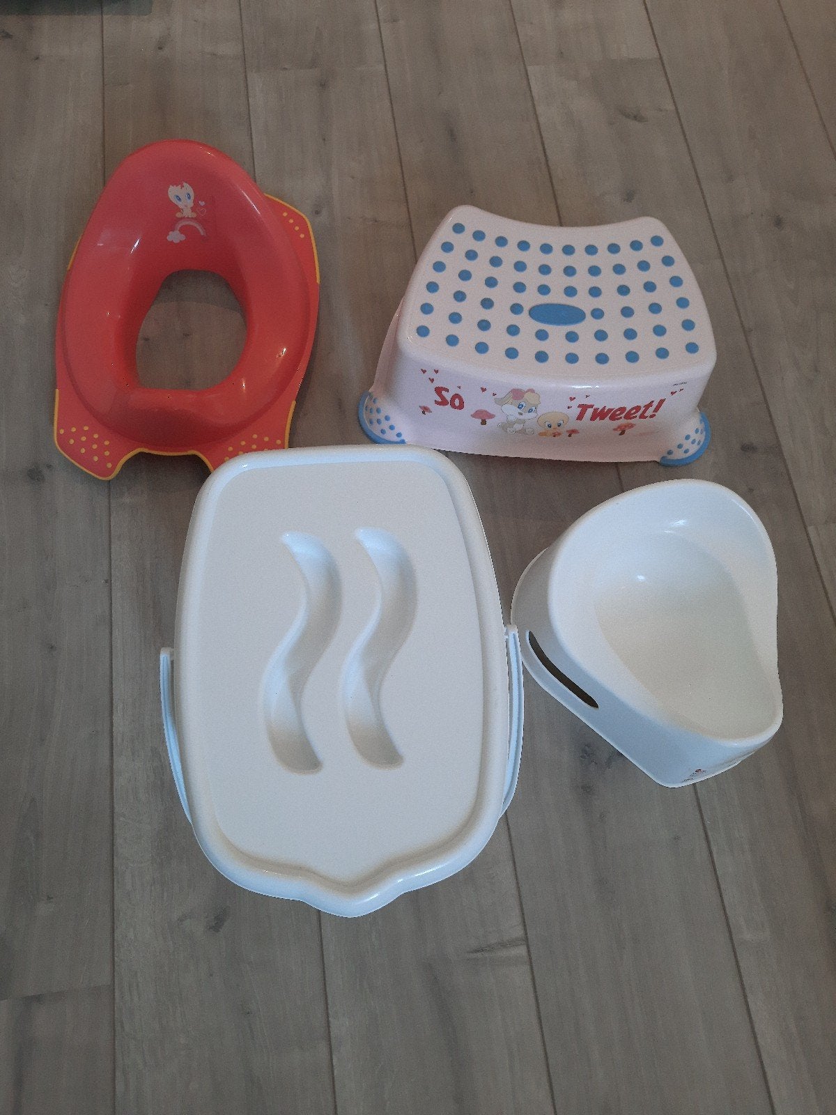 Kinder toiletartikelen: potje, toiletverkleiner, opstapje, Ophalen, Gebruikt