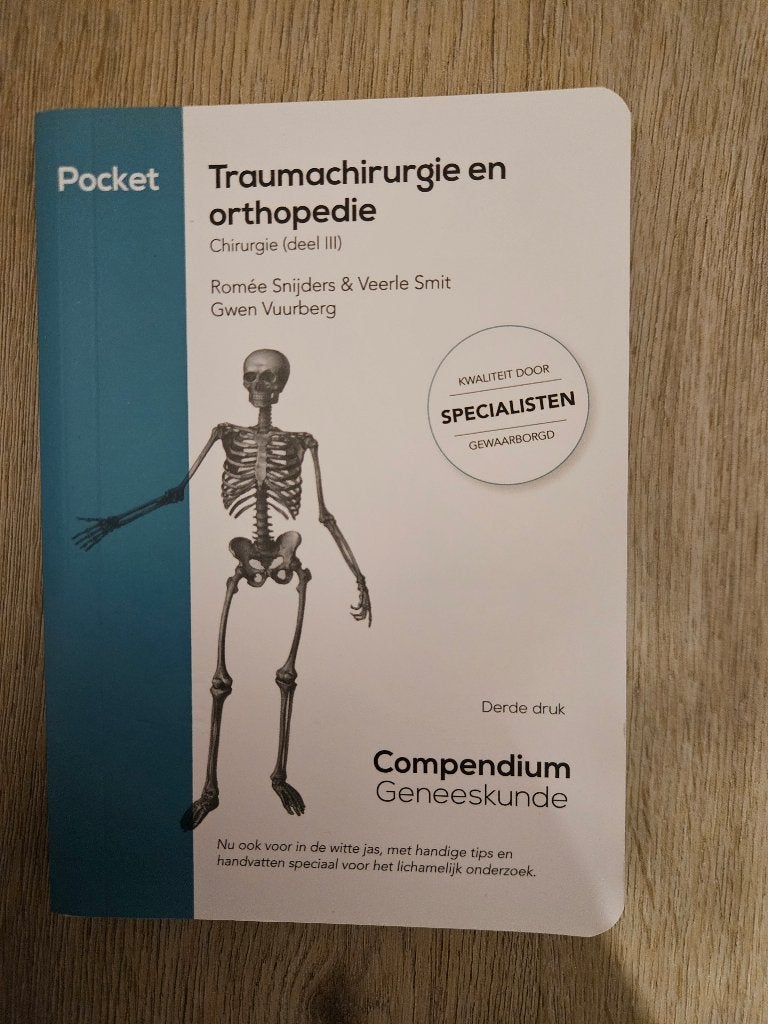 Pocket traumachirurgie en orthopedie Compendium Geneeskunde, Romée Snijders & Veerle Smit, Nieuw, Ophalen of Verzenden, WO