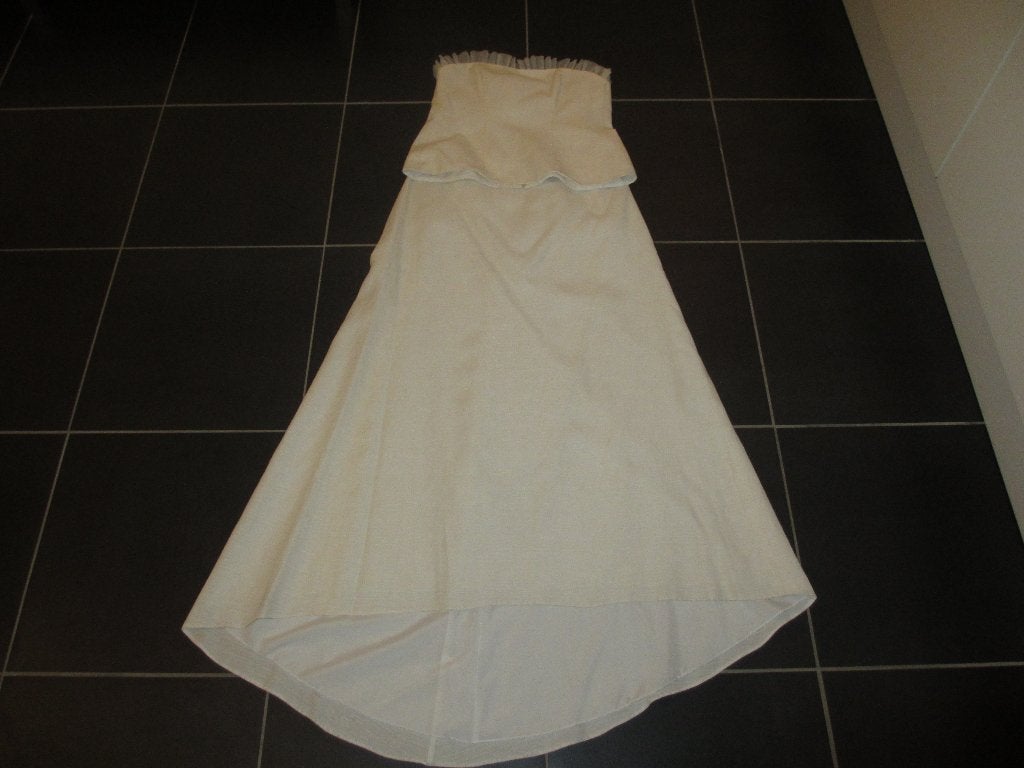 Trouwjurk 42/44 inclusief omslagdoek, Kleding | Dames, Ophalen of Verzenden, Zo goed als nieuw, Wit, Trouwjurk