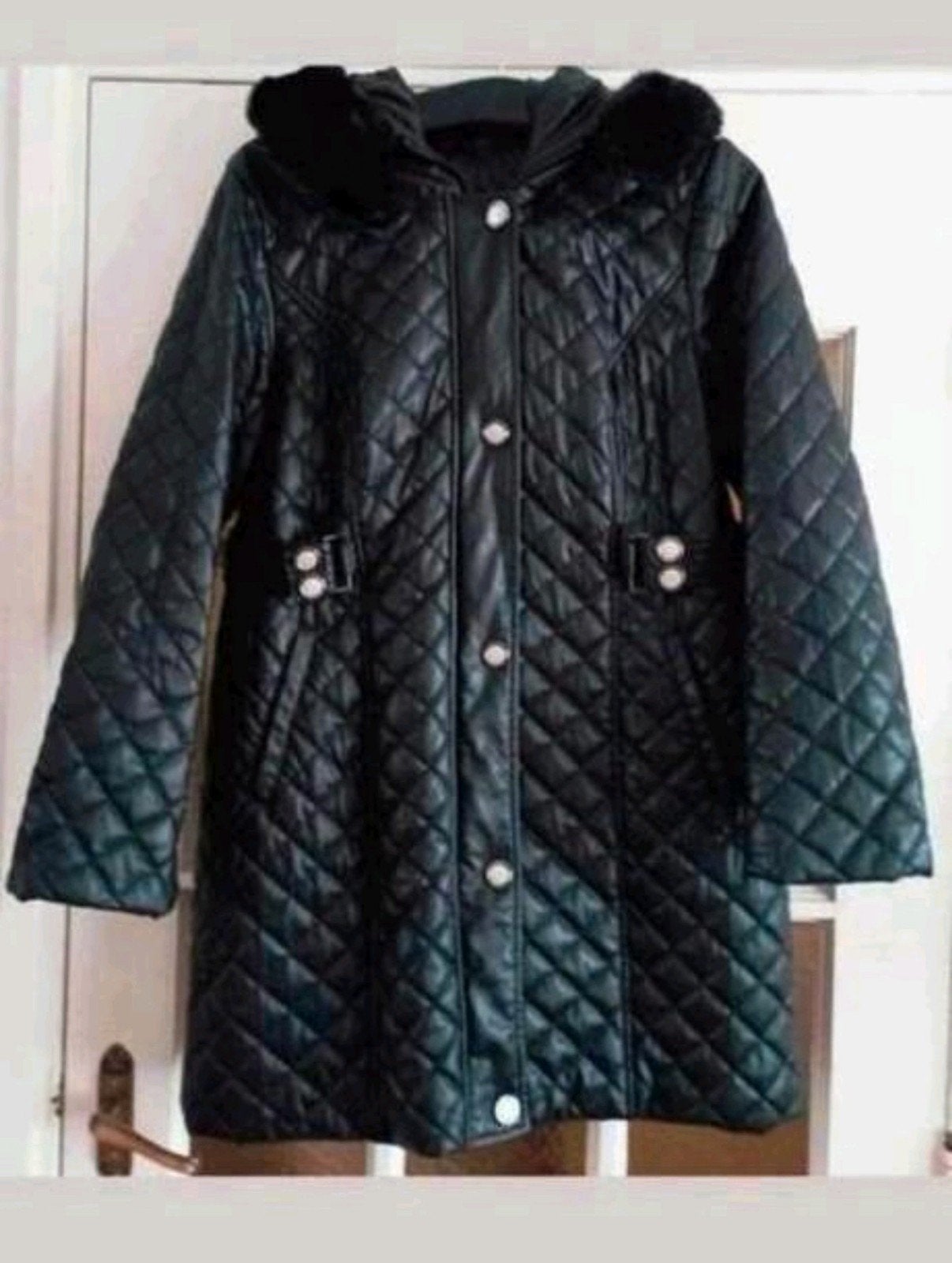 Jas 44 zwart lederlook Bonprix, Bonprix, Zwart, Maat 42/44 (L), Ophalen of Verzenden
