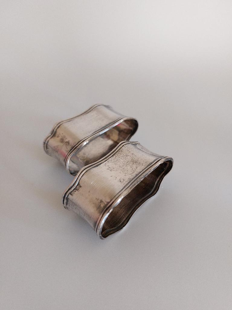 Vintage antieke zilver servetringen, Ophalen of Verzenden, Zilver