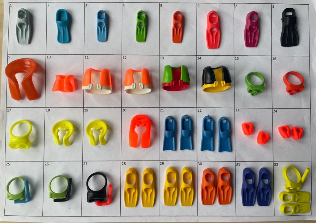 Playmobil losse onderdelen zwemmen snorkelen duiken, Ophalen of Verzenden