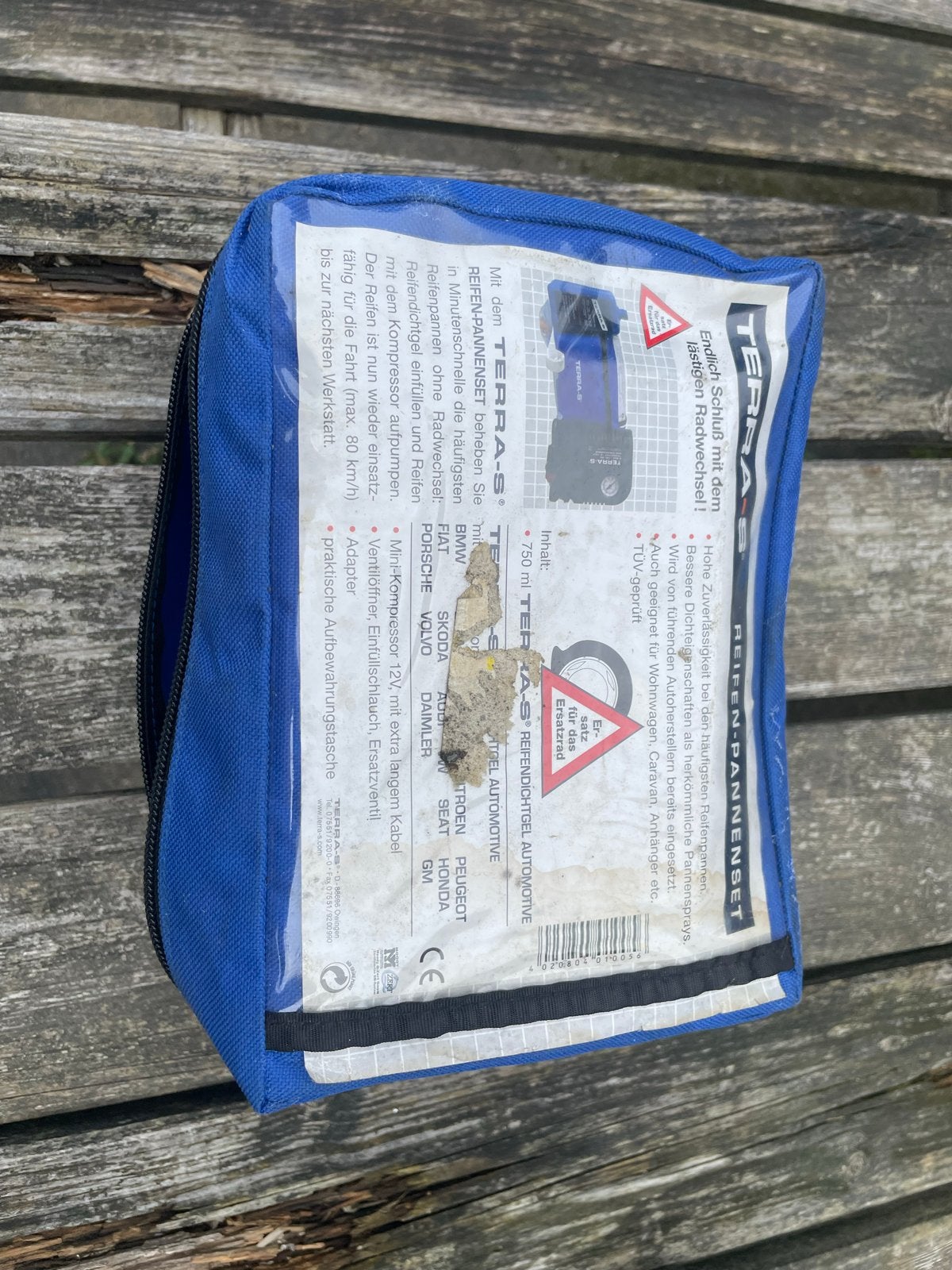 Terra-S bandenreparatieset met minicompressor, Ophalen