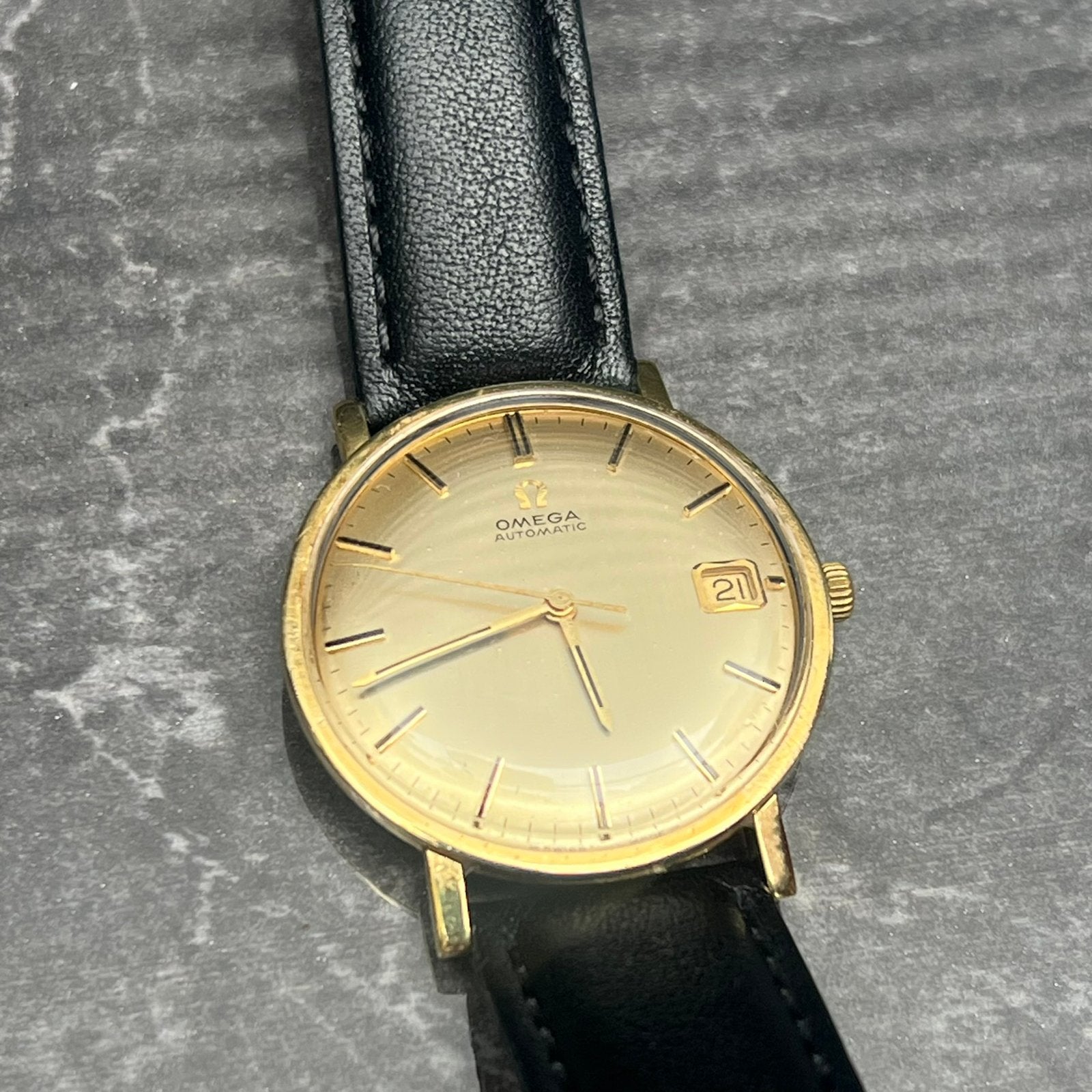 Omega horloge 18 karaat goud heren 36mm met papier doos, Sieraden, Tassen en Uiterlijk, Horloges | Antiek, Ophalen of Verzenden