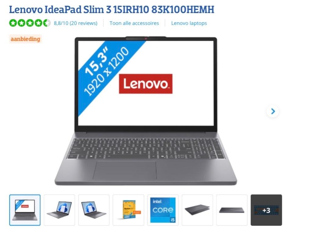 Lenovo IdeaPad Slim 3 Laptop 2x gebruikt (!) 15,3”, Computers en Software, Windows Laptops, Nieuw, 15 inch, 4 Ghz of meer, 16 GB