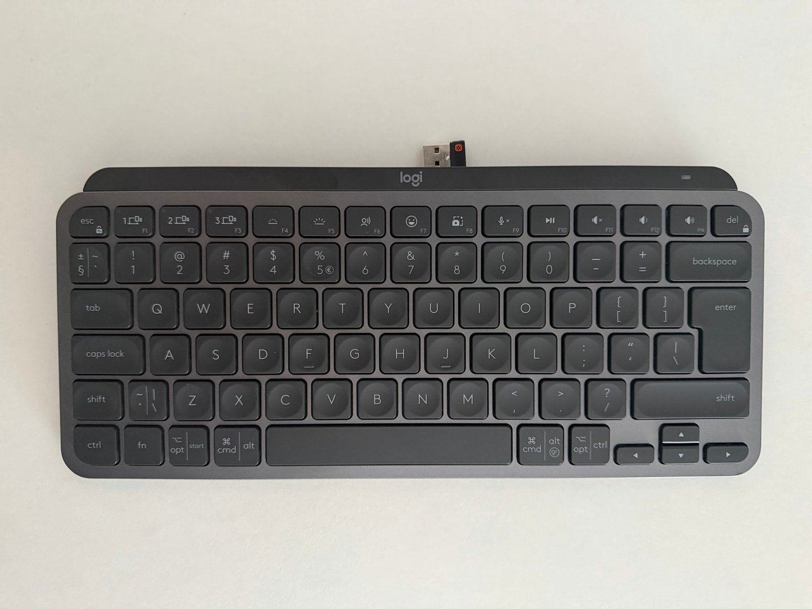 Logitech MX Keys Mini Draadloos Toetsenbord QWERTY, Ophalen, Draadloze ontvanger, Zo goed als nieuw, Draadloos