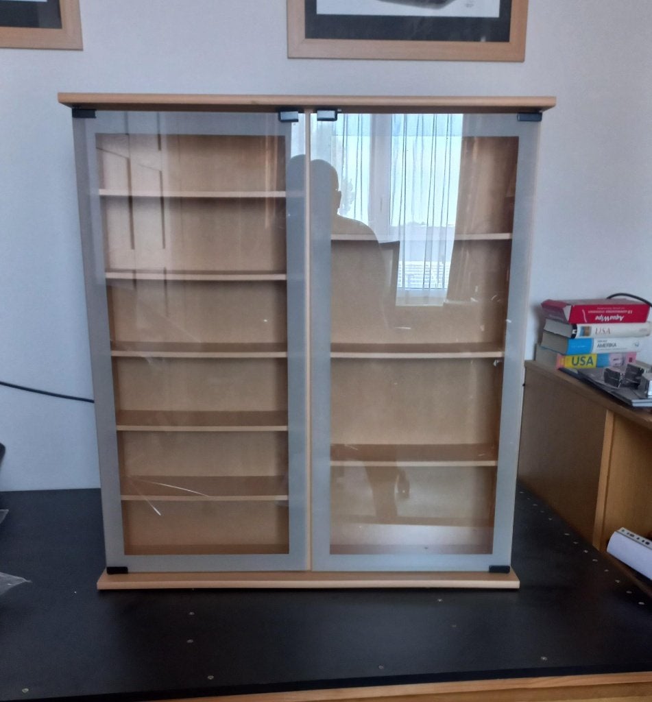 vitrinekastje beuken 88 x 80 x 16 cm, Ophalen, Met plank(en), 50 tot 100 cm, Zo goed als nieuw