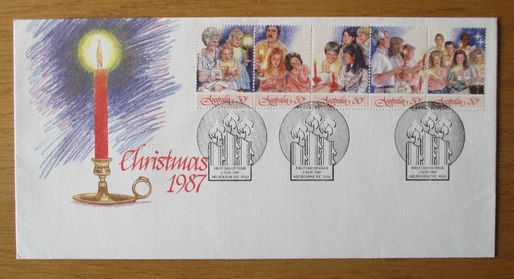 Australië, FDC Kerstmis 1987, Verzenden, Gestempeld