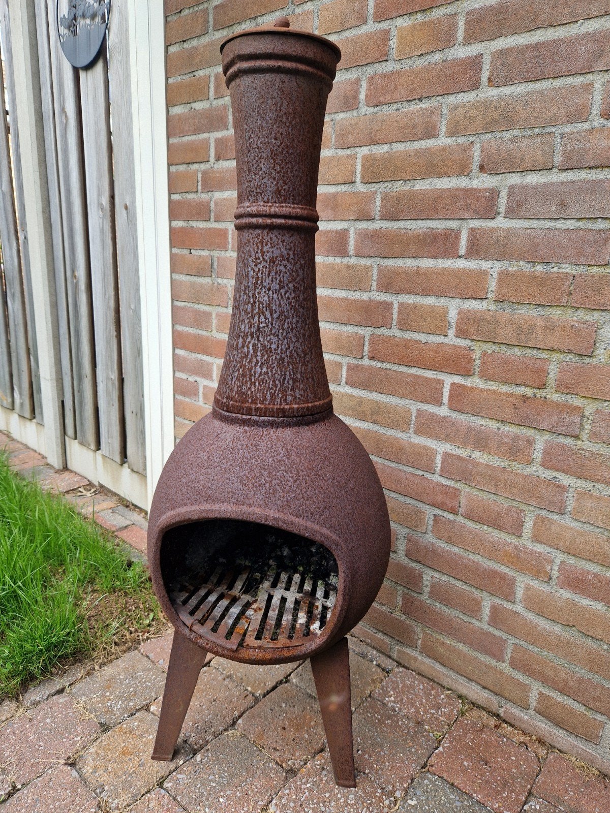 Gietijzeren terrashaard, Tuin en Terras, Ophalen, Gebruikt