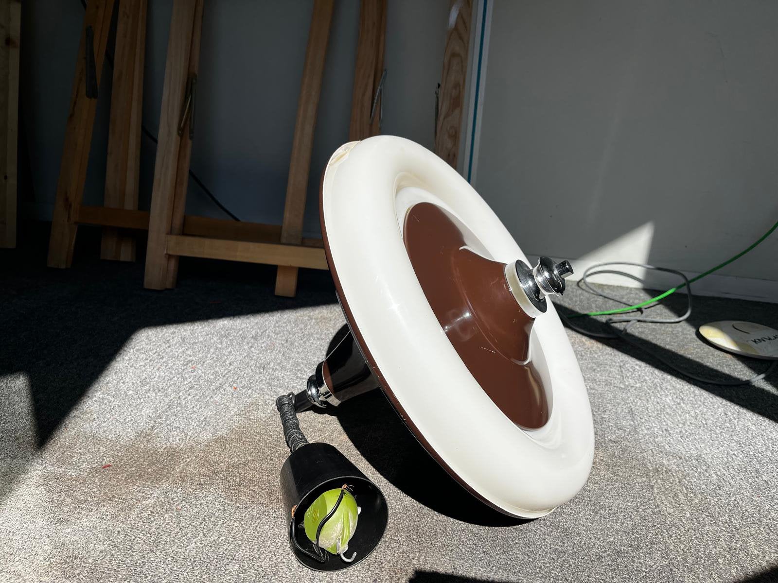Vintage Space Age UFO Hanglamp – Massive Jaren 70 (Bruin), Ophalen