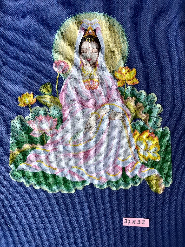 Fijn geborduurd (37 x 32 cm), Ophalen of Verzenden, Zo goed als nieuw, Minder dan 50 cm, Schilderij