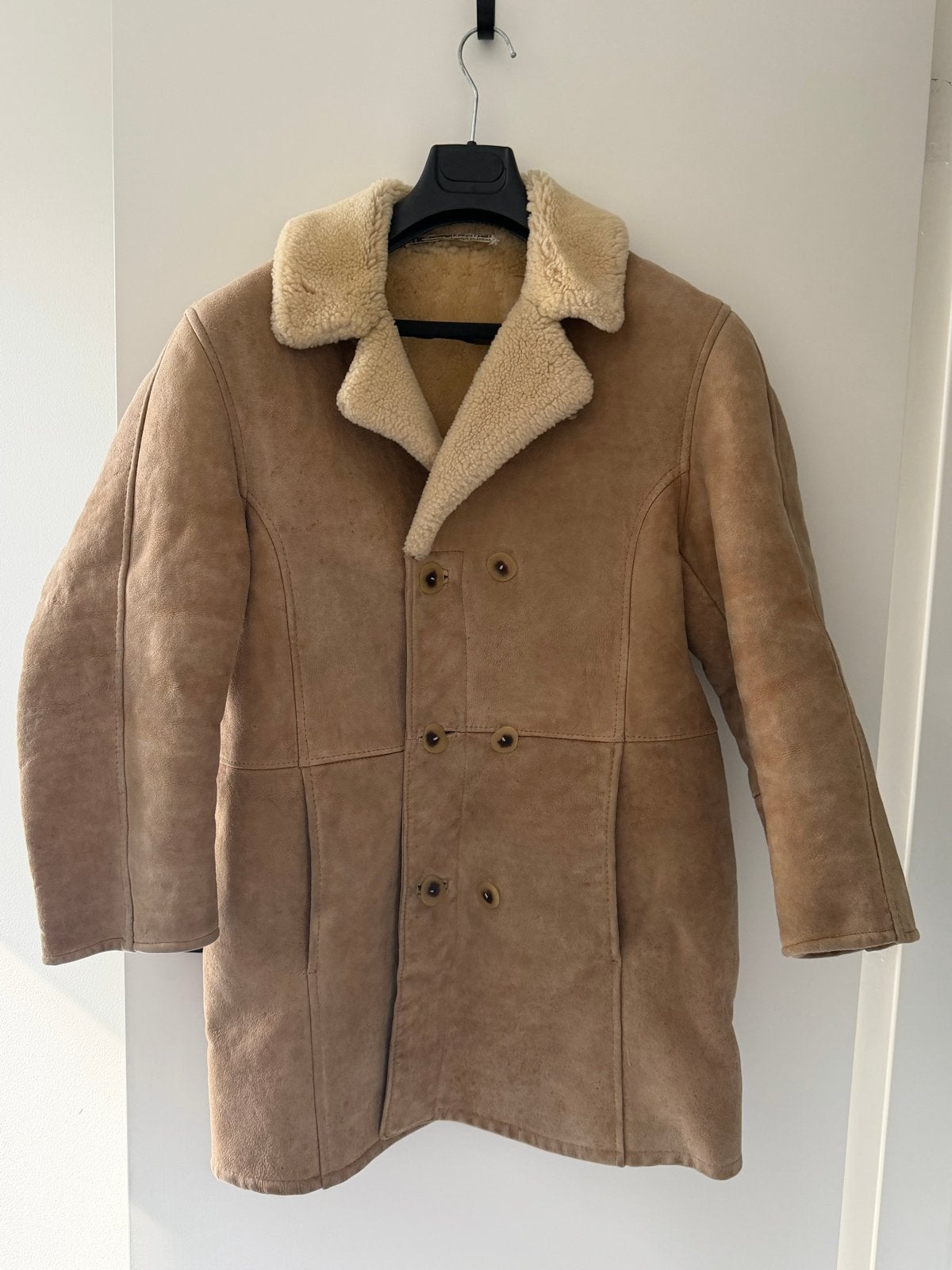 Vintage lammy coat - Veritable Peau Lainee, Ophalen of Verzenden, Gedragen, Maat 38/40 (M), Bruin
