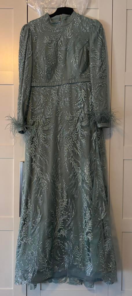 Avondjurk, Kleding | Dames, Gelegenheidskleding, Zo goed als nieuw, Galajurk, Maat 46/48 (XL) of groter, Groen, Ophalen