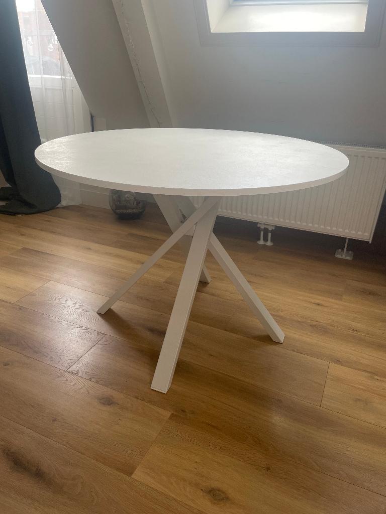 MARIEDAMM round white table, Ophalen, Rond, Zo goed als nieuw, 100 tot 150 cm