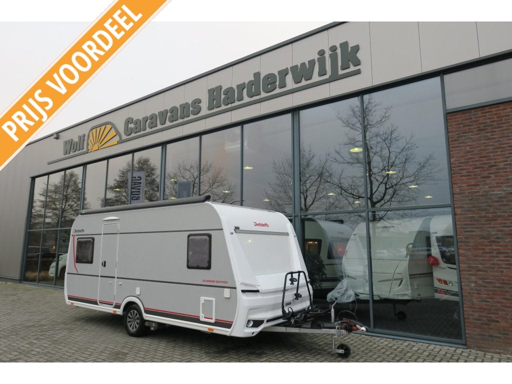 Dethleffs Summer Edition 470 FR AIRCO+LUIFEL+MOVER+FIETSD, Caravans en Kamperen, Caravans, Rondzit, Bedrijf, Schokbreker, 1250 - 1500 kg