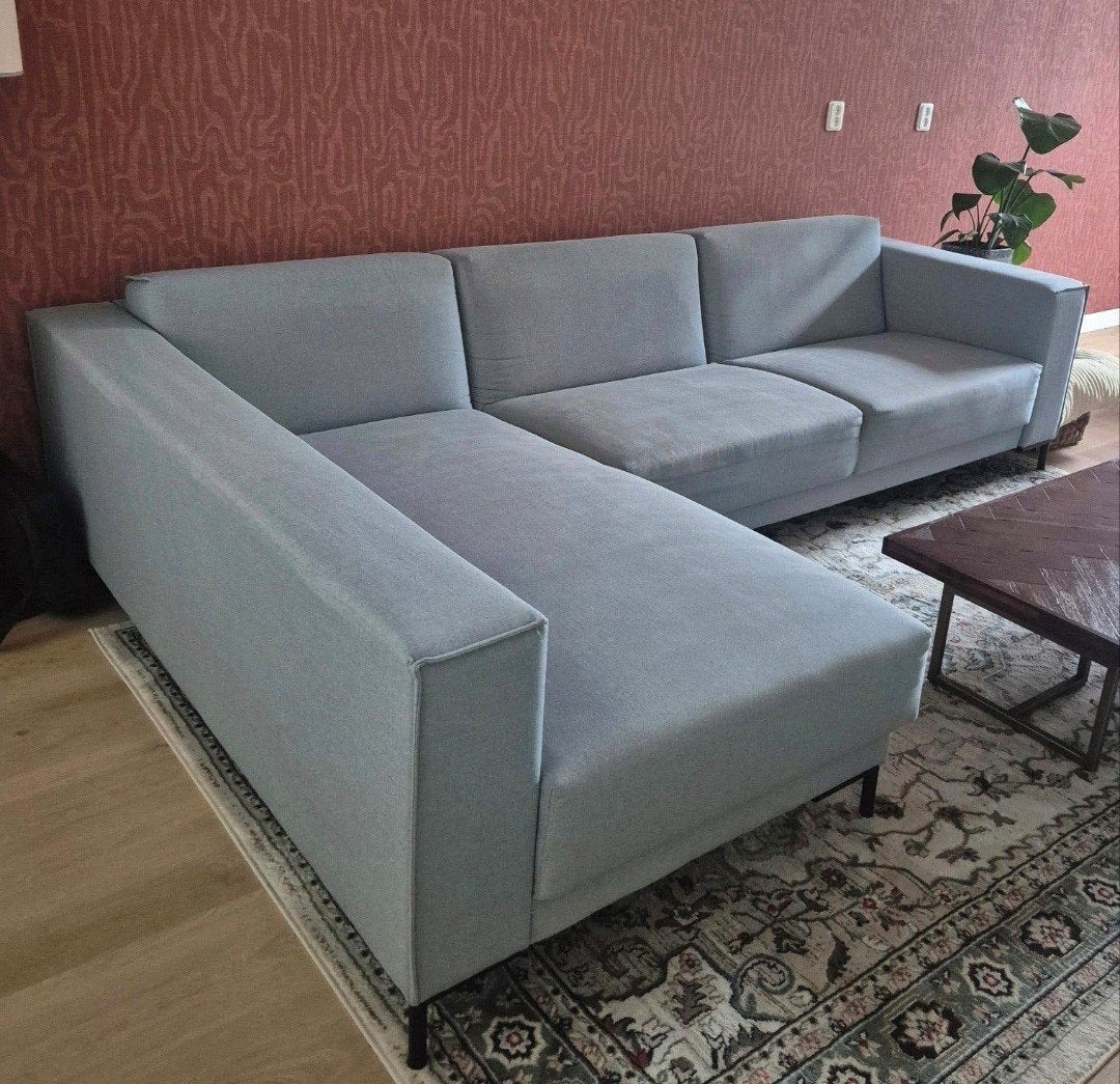In goede staat hoekbank met chaise longue. MOET ZSM WEG!, Ophalen, Gebruikt, Stof