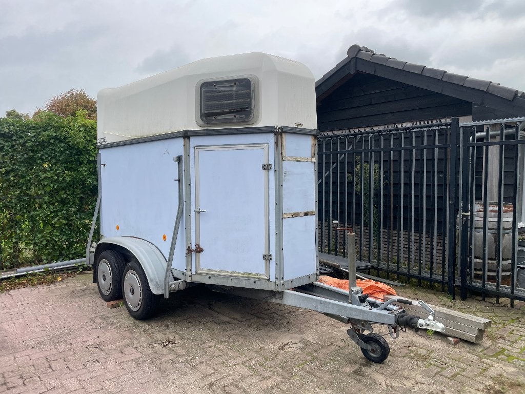 1 paards paardentrailer, Ophalen, Gebruikt, Hout, 1-paards trailer
