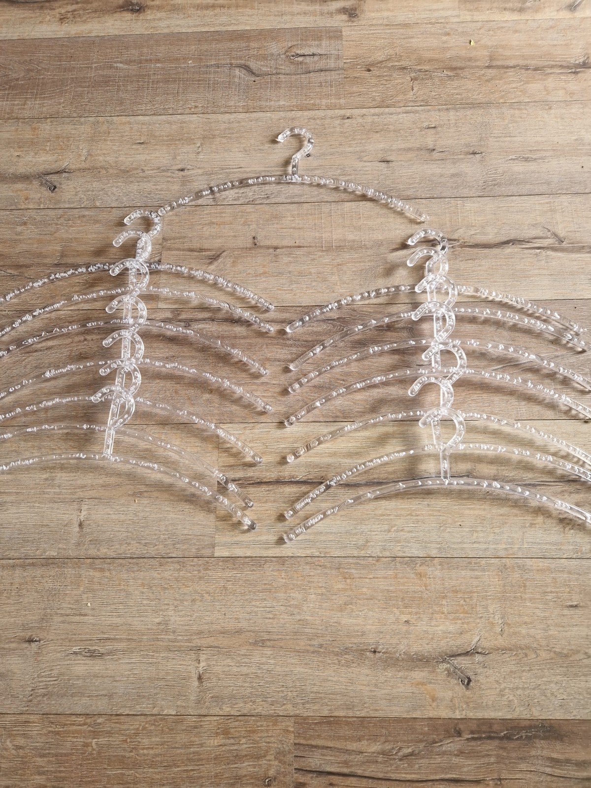 15 transparante stevige garderobe hangers, Ophalen of Verzenden, Gebruikt, Kunststof, Volwassenen