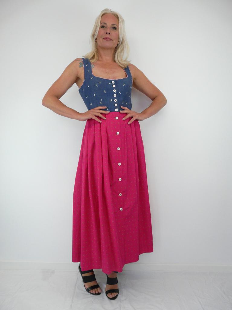 *Abfab Vintage Folklore Jurk van Linnen en Katoen 40*, Maat 38/40 (M), Ophalen of Verzenden, Zo goed als nieuw, Roze