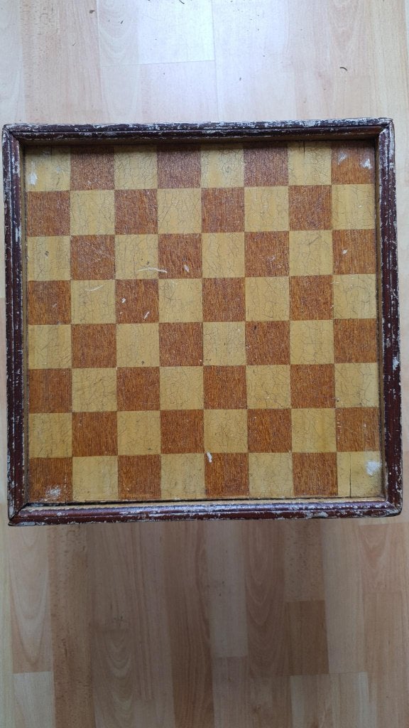 Vintage schaak en dambord, Ophalen, Gebruikt