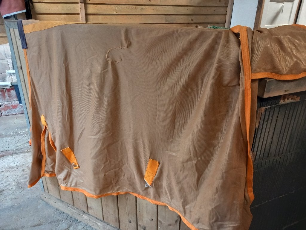 Vliegendeken maat 175, Dieren en Toebehoren, Paarden en Pony's | Dekens en Dekjes, Oranje, Gebruikt, Cob (M), Vliegendeken
