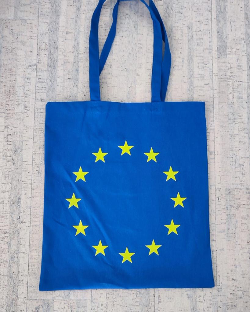 Toadbag cobalt blauwe katoenen tas Europa Eurovision p. stuk, Ophalen of Verzenden, Nieuw, Blauw