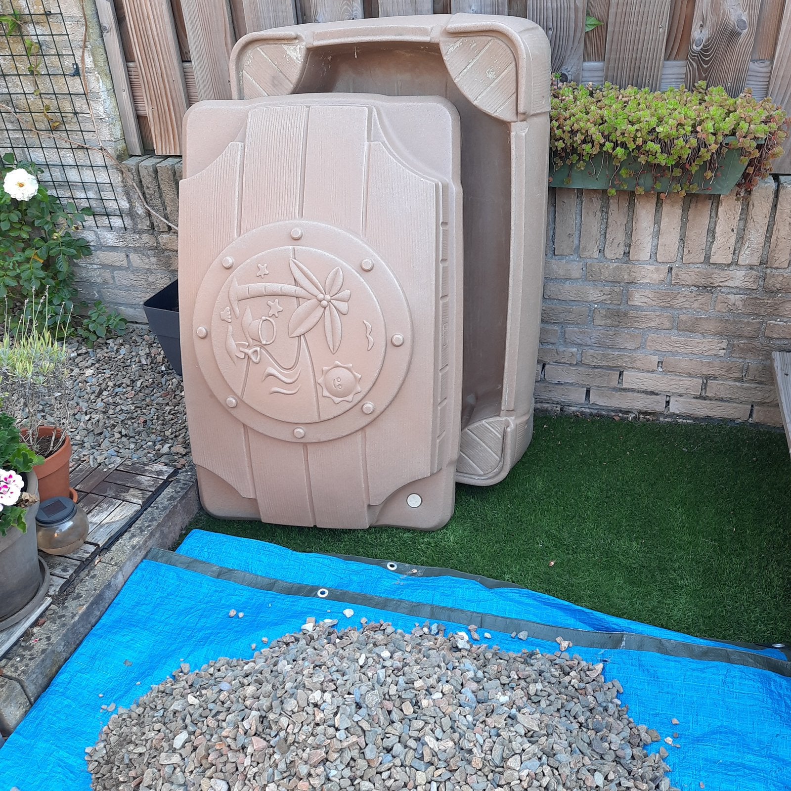 mooi design Step2  beige zandbak voor in de tuin met deksel, Ophalen of Verzenden, Zo goed als nieuw