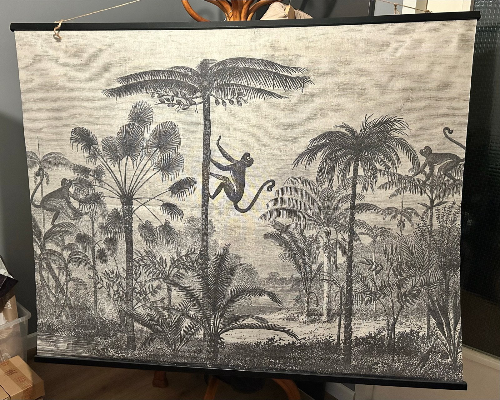 Wandkleed Jungle 150x120cm - Uitstekende Staat, Ophalen, Meerkleurig, Zo goed als nieuw, Met ophangsysteem