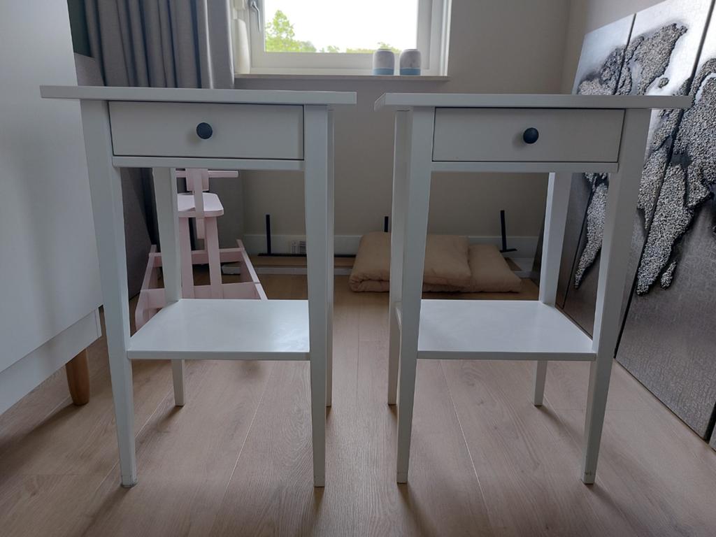 2 ikea nachtkastjes wit, Ophalen, Gebruikt, 45 tot 65 cm, 70 cm of meer