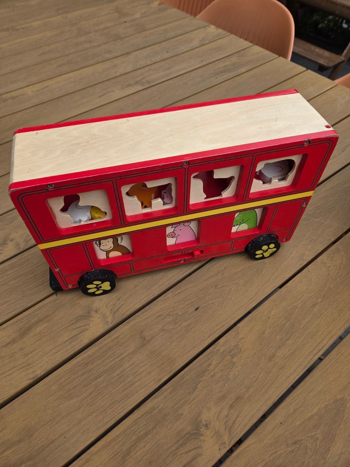 Bigjigs Houten Vormenstoof Bus met Dieren, Ophalen, Gebruikt, Overige typen