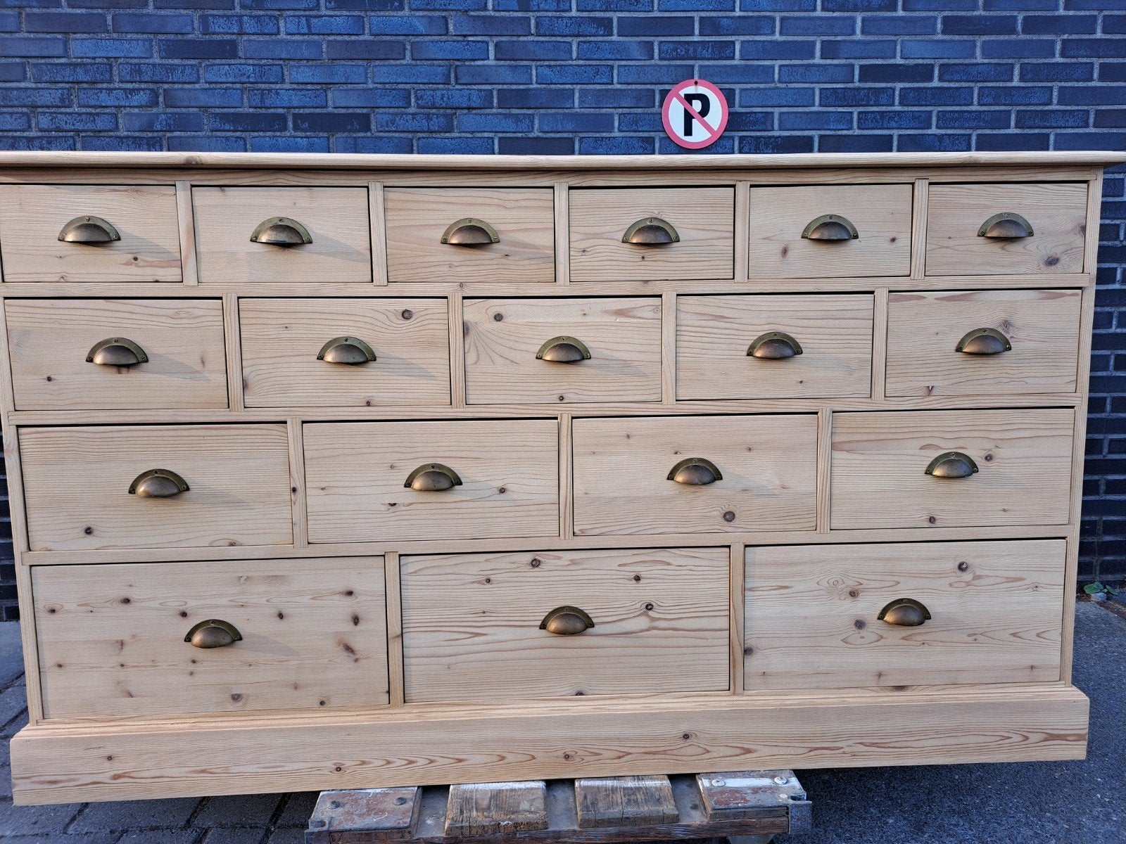 Gezandstraalde geschuurde smalleGrenen ladekast refurbished, Ophalen, RoDeKo Volendam, R.kooij65@gmail.com, 150 tot 200 cm