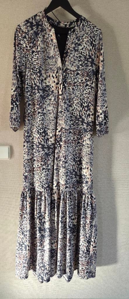 K-Design Maxi Jurk XS - Blauw/Beige Print, Blauw, Ophalen of Verzenden, Maat 34 (XS) of kleiner, Onder de knie
