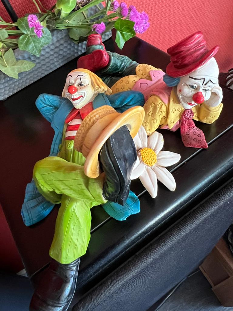 Set van 2 Happy Clowns beeldjes van Goebel, Ophalen of Verzenden, Gebruikt