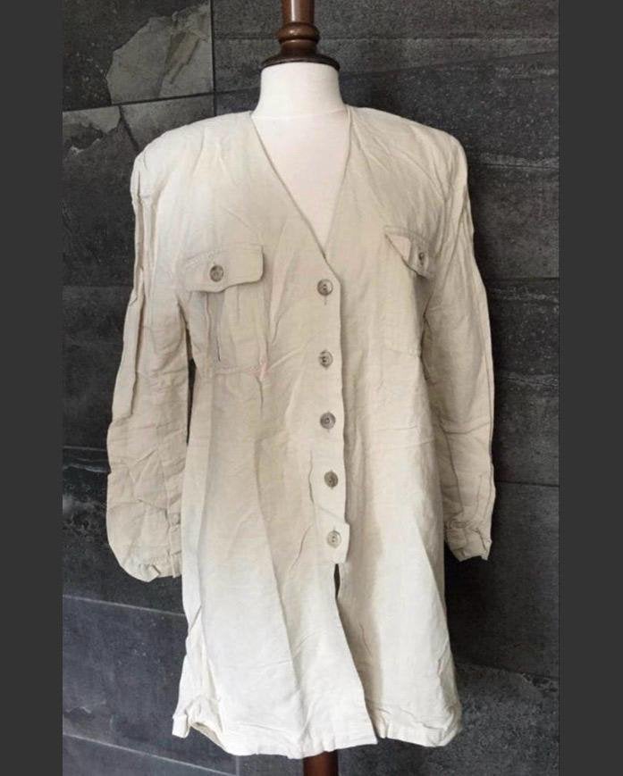 HS Fashion Düsseldorf linnen katoenen jasje Safari kwaliteit, Ophalen, Nieuw, Maat 38/40 (M), Beige