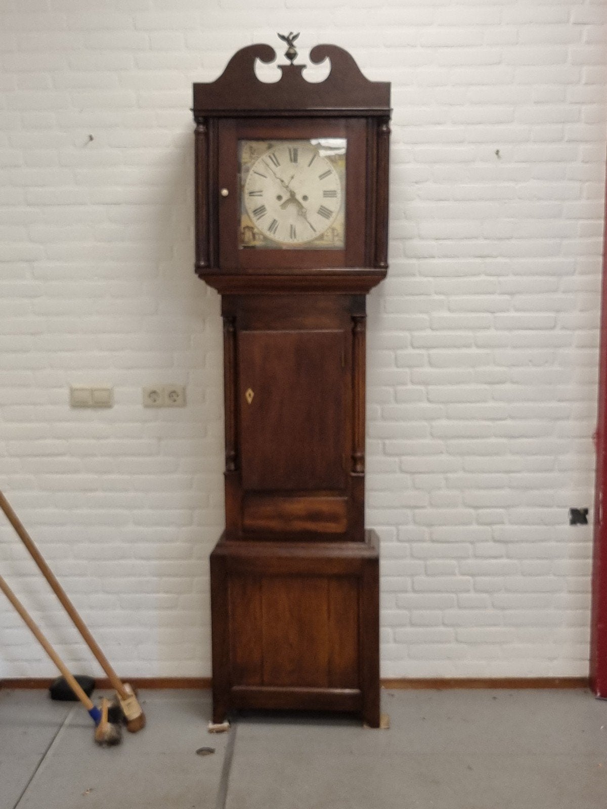 Antieke Engelse Staande Klok - Klassieke Tijdwaarneming, Antiek en Kunst, Antiek | Klokken, Ophalen of Verzenden