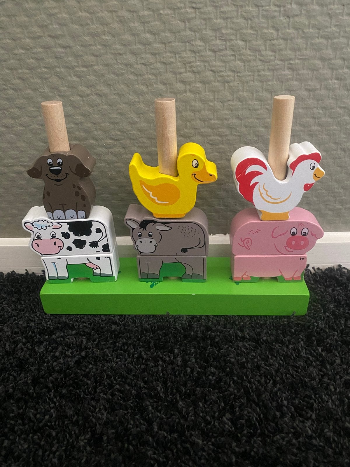 Houten Stapelspel Boerderijdieren, Kinderen en Baby's, Ophalen of Verzenden, Zo goed als nieuw, Overige typen