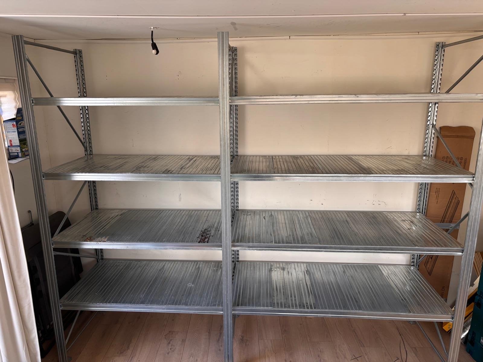 Metalsistem Zinken Legbordstelling (278x73x225 cm), Huis en Inrichting, Ophalen, Gebruikt