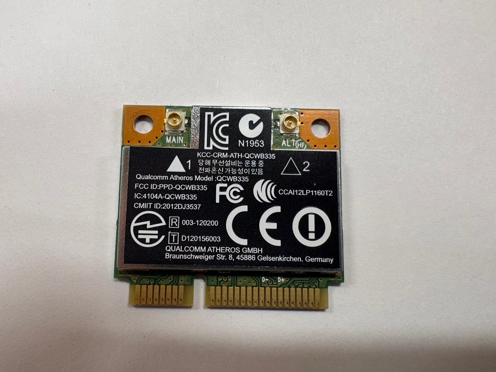 Atheros QCWB335 Mini PCI-Express 802.11b/g/n WLAN Bluetooth, Computers en Software, Ophalen of Verzenden, Zo goed als nieuw
