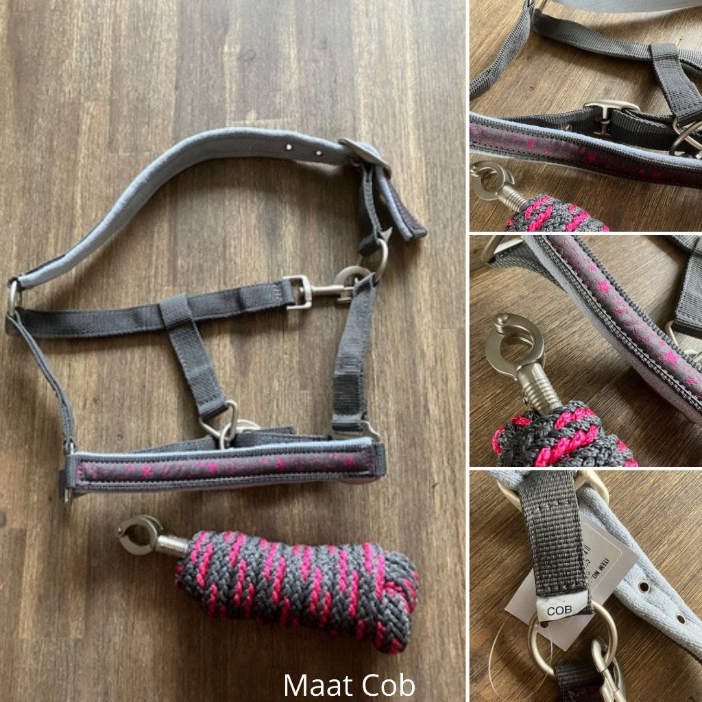 Halster + touw - grijs maat cob, Ophalen of Verzenden, Nieuw
