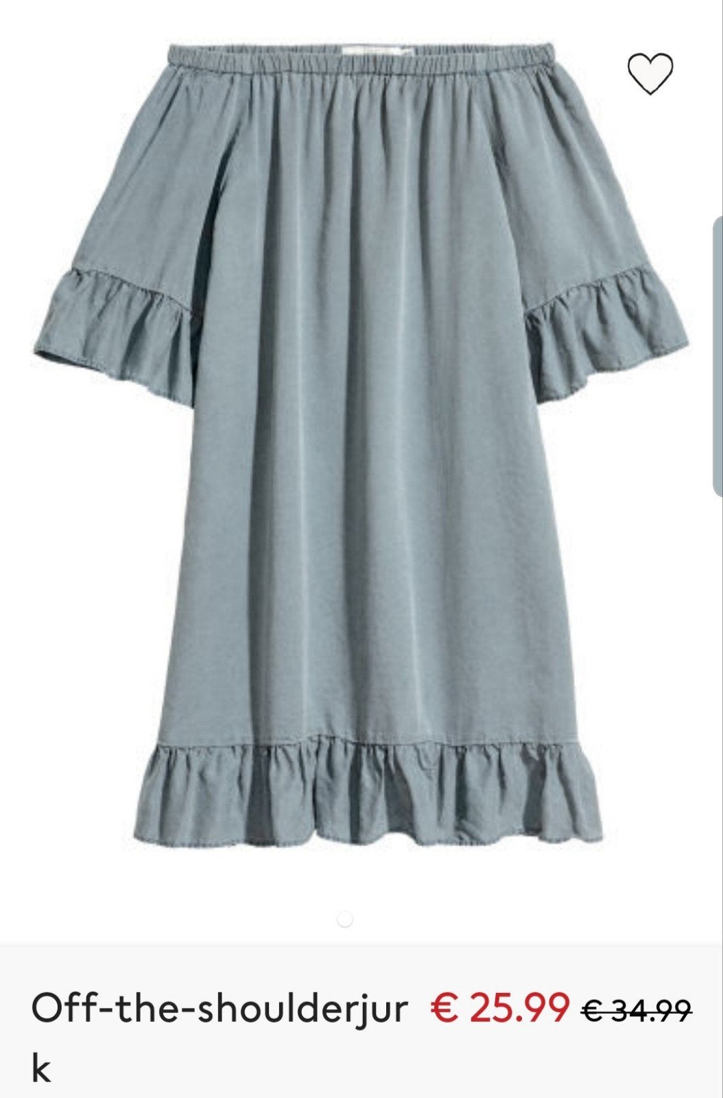 H&M Off-the-shoulderjurk maat 38 nieuw, Ophalen of Verzenden, Nieuw, Maat 38/40 (M)