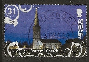 Guernsey 15, kerk Torteval, Verzenden, Gestempeld